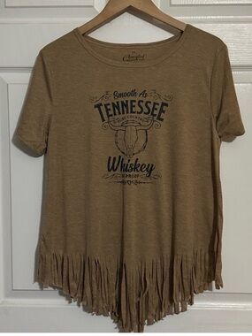 perfect for a country concert! Tennessee Whiskey Fringe Short Sleeve Top -